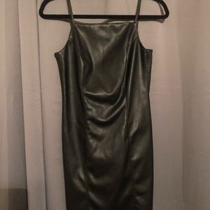 Black leather dress